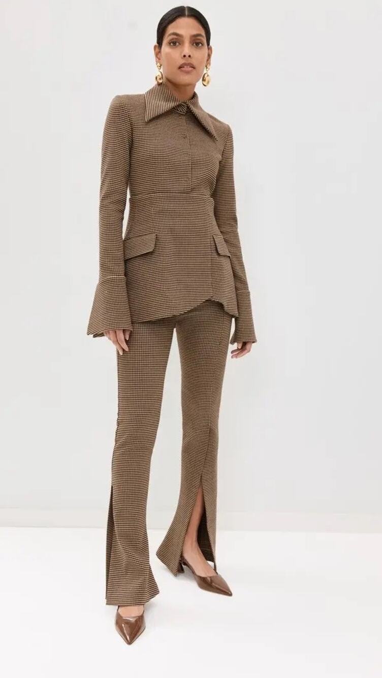 A.W.A.K.E. Mode Tailored Gingham Set – Shirt (FR 36) + Pants (FR 38)